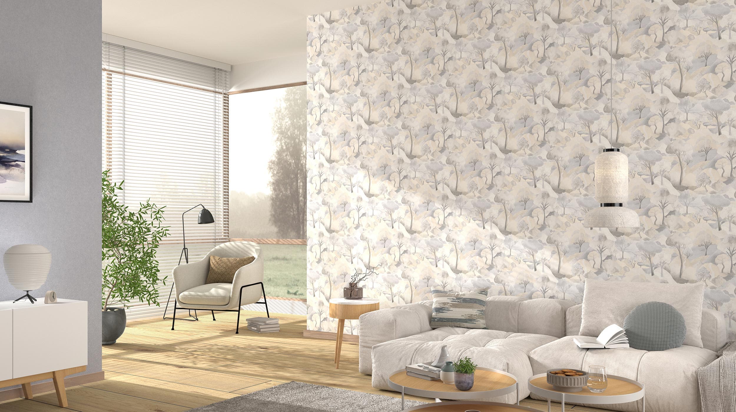 Room decorated in Gentle 01 wallpaper