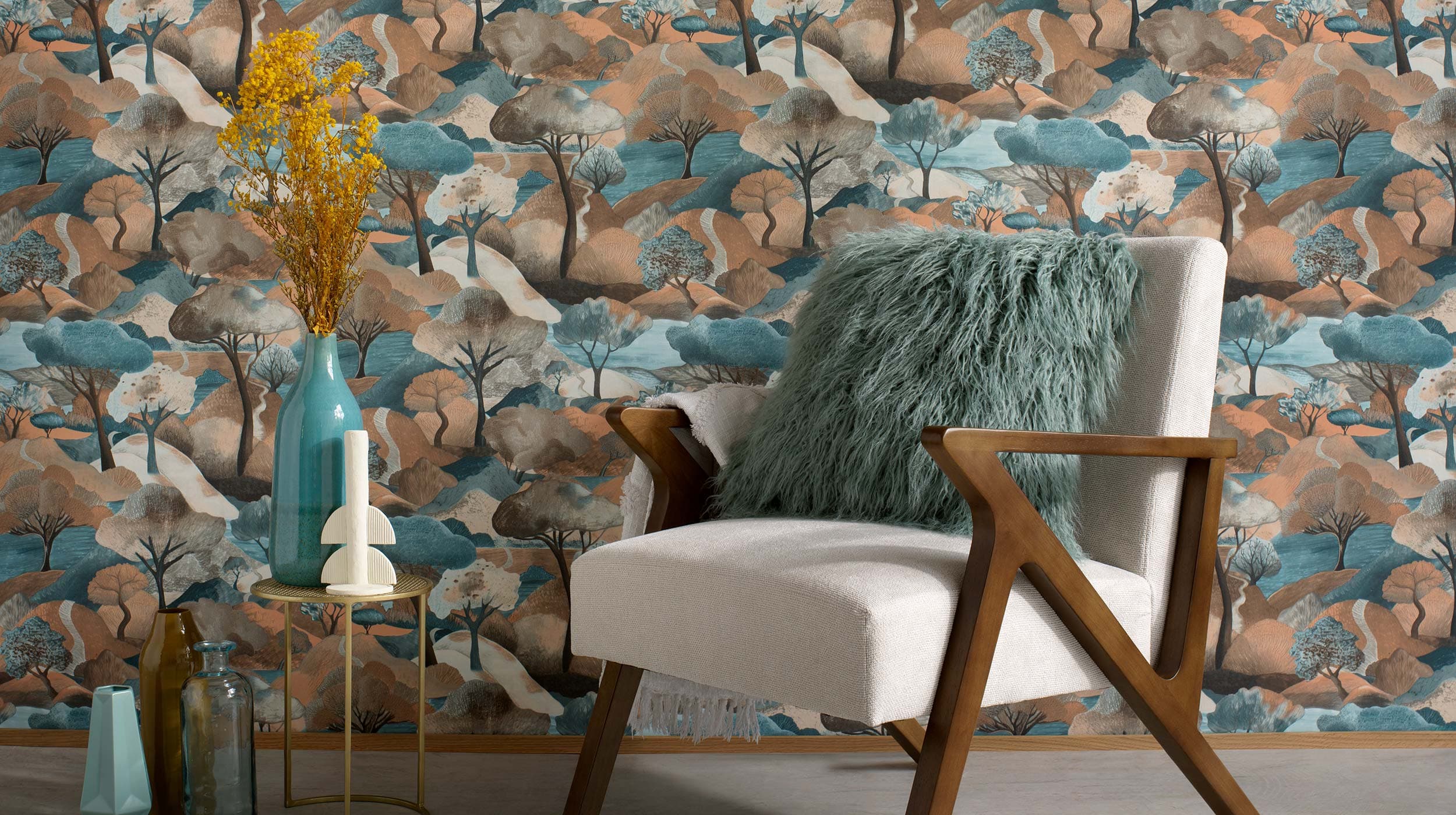 Room decorated in Gentle 03 wallpaper