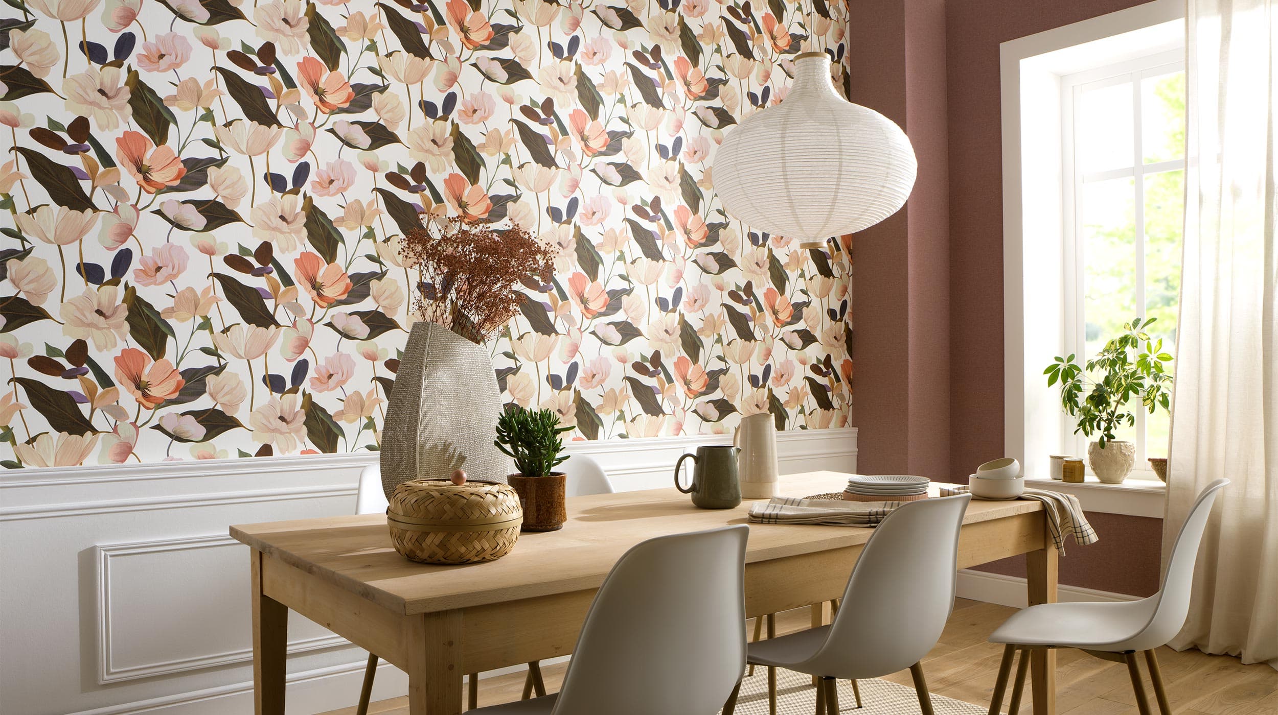 Secret Garden wallpaper in a living room