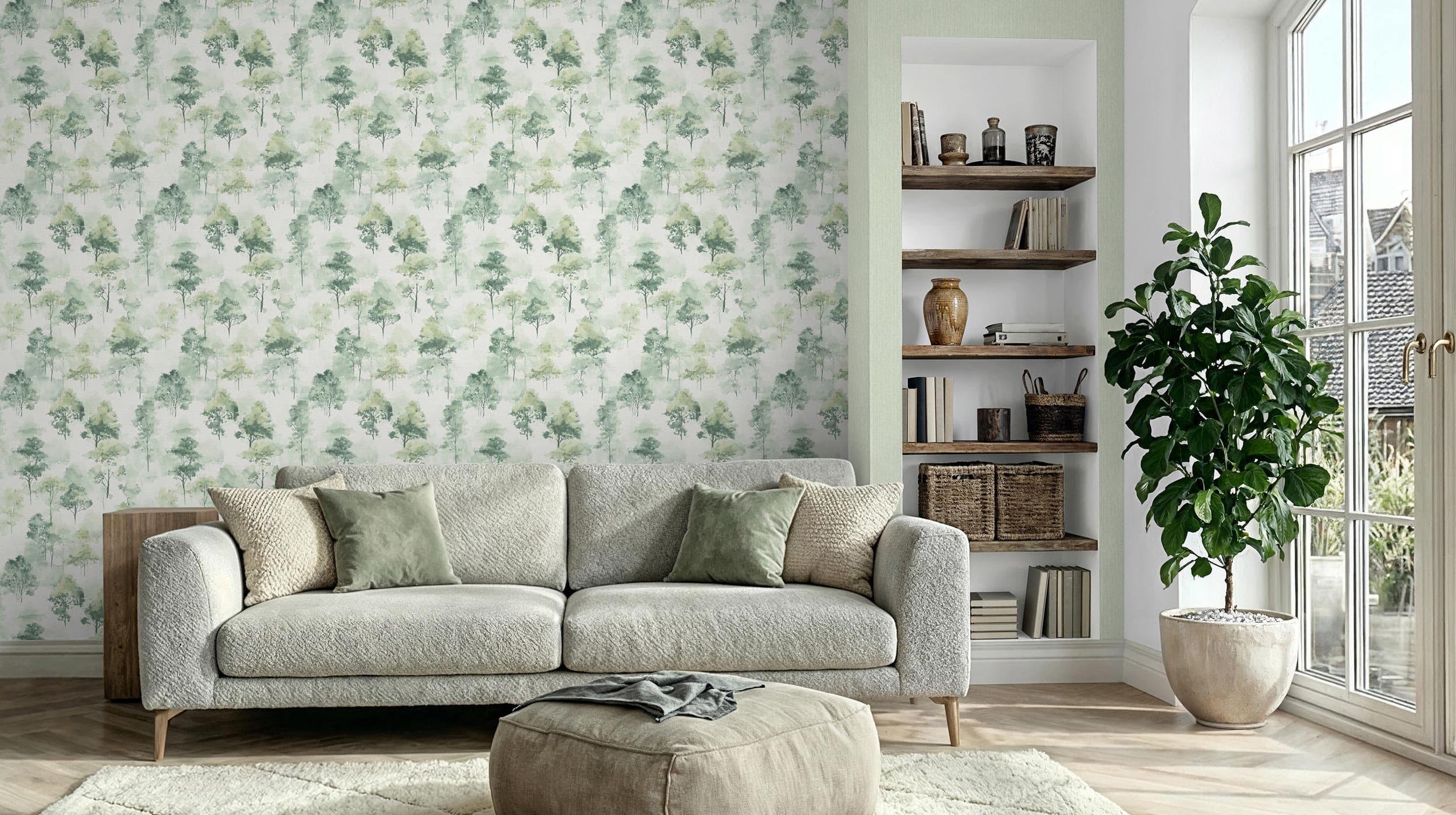 Room decorated in Forest Dreams 01 wallpaper